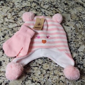 Girl's Hat & Mitten Set